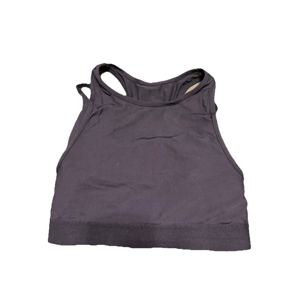 GYMSHARK S Black Women Sport Bra Solid Mesh Layer Workout Padded Breathable